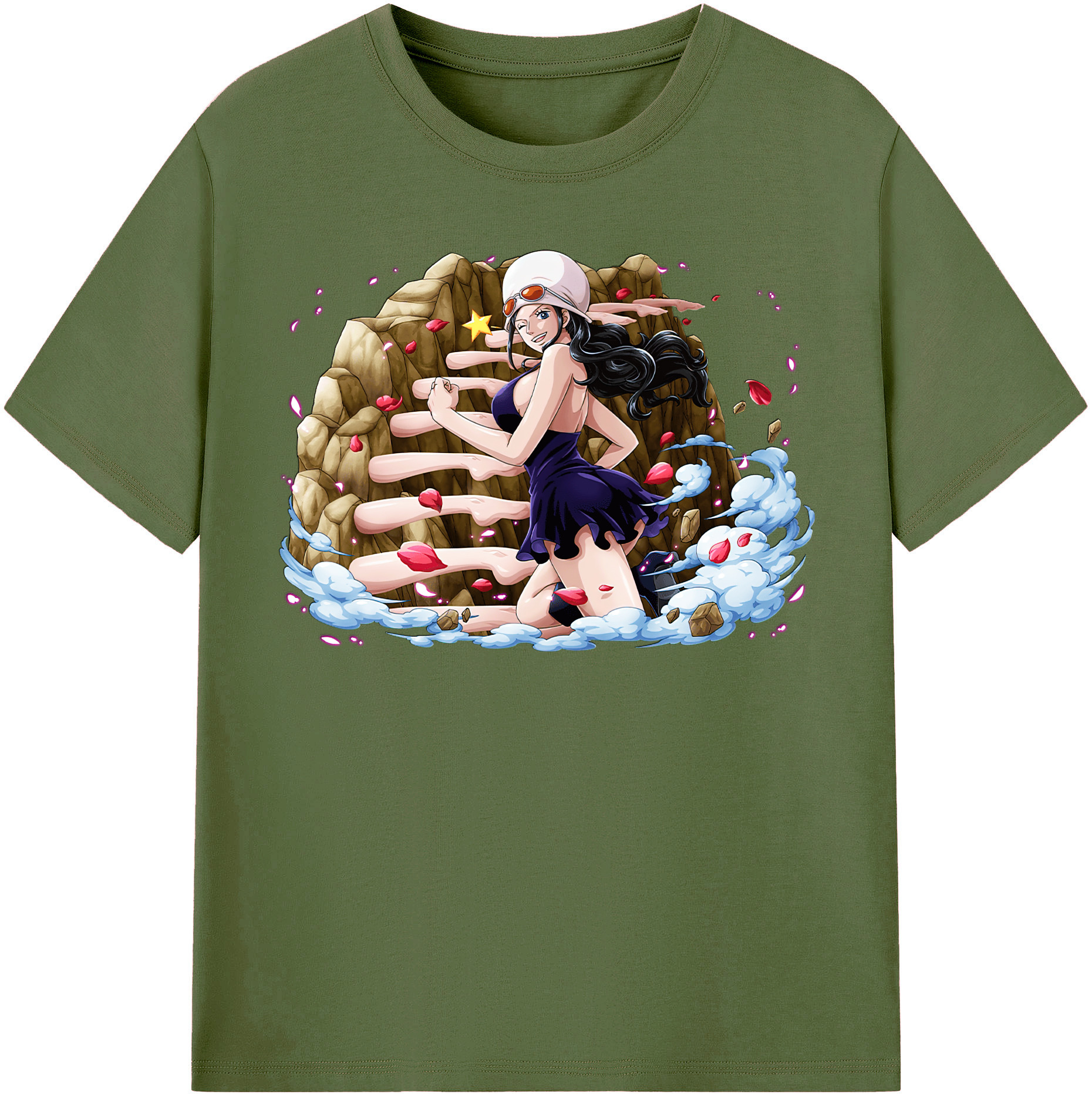 ワンピース ニコ・ロビン ONE PIECE Nico Robin 綿100％半袖Tシャツ（フロントプリント）